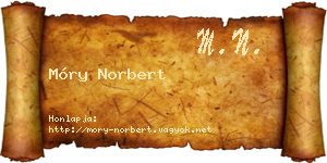 Móry Norbert névjegykártya